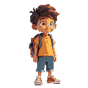 a middle school student is wearing a backpack.