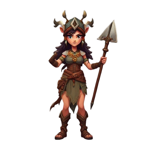 a tribal hunting mage woman