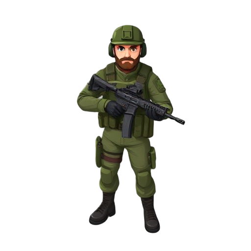 an army man with a gun