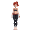 body modern female yoga leggings red hair