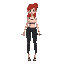 body modern female yoga leggings red hair dynamic pose left oriented 