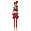 body modern female yoga leggings red hair