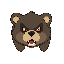 angry bear, red eyes. 