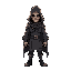 um personagem extra terrestre com roupa de nordestino, regiao brasileira, cor cinza, chapeu de cangaceiro