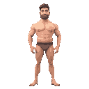 man with average build template, only wearing underwear