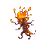 a walking fire tree monster