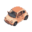design a stylized 3d low-poly car with exaggerated proportions. the driver's cabin is oversized, rounded, and occupies approximately 60% of the car's length, featuring large, curved windows and a slig