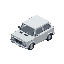 low poly stylized car, squared, high windows