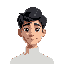 young male character, student, computer-science bachelor, good looking face, black hair, white sweater, more of a rectangular face shape, colours need to show the face contrast