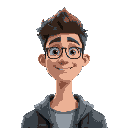 young male character, student, computer-science bachelor, good looking face
