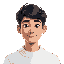 young male character, student, computer-science bachelor, good looking face, black hair, white sweater, more of a rectangular face shape, colours need to show the face contrast