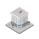 a hotel with flat roof.