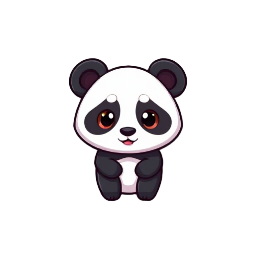a cute chibi face panda sprite
