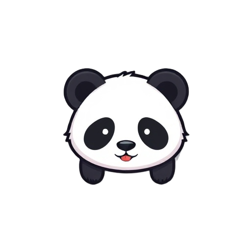 a cute chibi face panda sprite