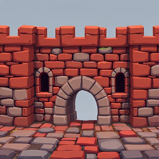red medieval brick