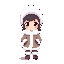 chibi style eskimo girl with fur coat