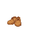 a basic pair of tan shoes. maple story art style.