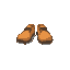a basic pair of tan shoes. maple story art style.