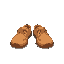 a basic pair of tan shoes. maple story art style.