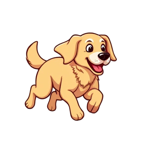 running dog(golden retriever) in pixel