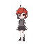 half-nakxed girl with short red hair and white skin