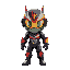 a kamen rider, front view